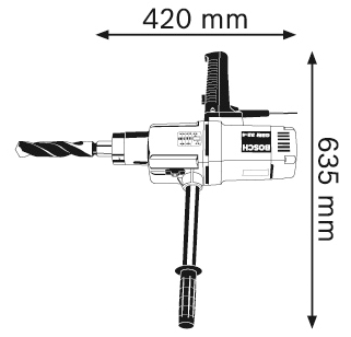 Электродрель GBM 32-4 размеры.