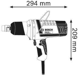 Гайковерт Bosch GDS 18 E размеры.