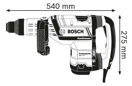 Отбойный молоток BOSCH GSH7 VC, размеры.