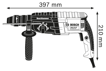 Перфоратор BOSCH GBH 2-24 DF размеры.