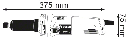 Прямая шлифовальная машина GGS 28 LC, размеры.