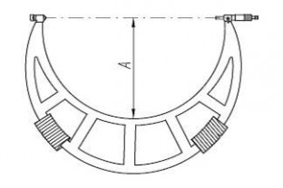 Микрометр измерения наружного диаметра труб МО9, российского производства.