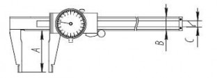 Штангенциркули ШЦК с отсчетом по круговой шкале, схема.