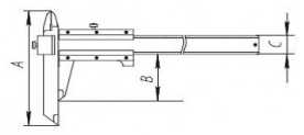 ШЦО-6 штангенциркуль нониусный с подвижной губкой, схема.