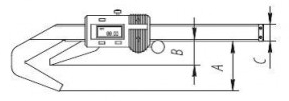 ШЦОЦ15 штангенциркуль цифровой, с 3 или 5-ти точечными измерительными поверхностями, схема.