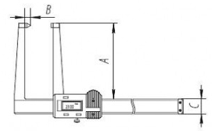 ШЦОЦ1 штангенциркуль цифровой для измерения дисковых тормозов, схема.