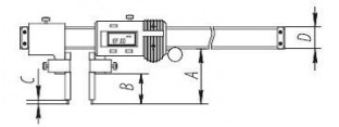 ШЦОЦ 6 штангенциркуль цифровой для измерения расстояния между цилиндрическими отверстиями, схема.