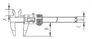 ШЦОЦ 12 Штангенциркуль цифровой, схема.