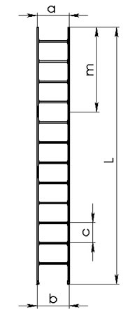Лестница составная стеклопластиковая ЛСПС схема с размерами.