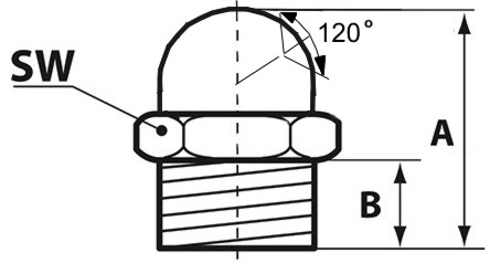 Пресс-масленка воронкообразная D2, угол 45°, схема.