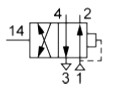 Пневмораспределитель В63-25-01, пневмосхема.