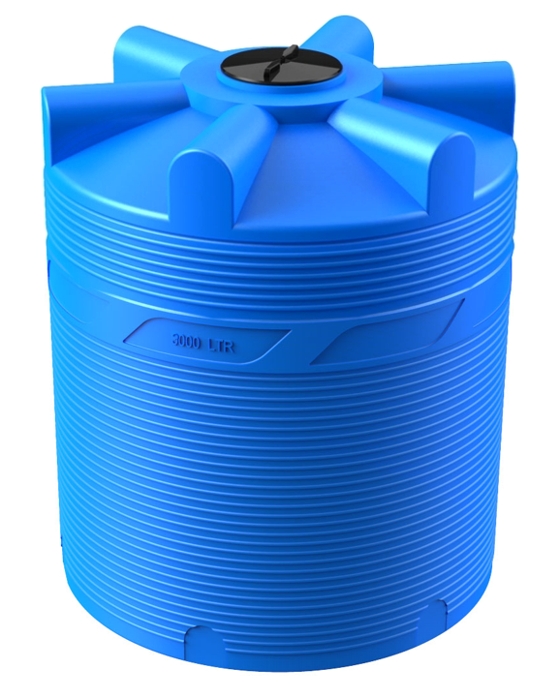 V 3000 л емкость п/э цилиндрическая для дизтоплива, гсм, химических жидкостей, питьевой и технической воды.