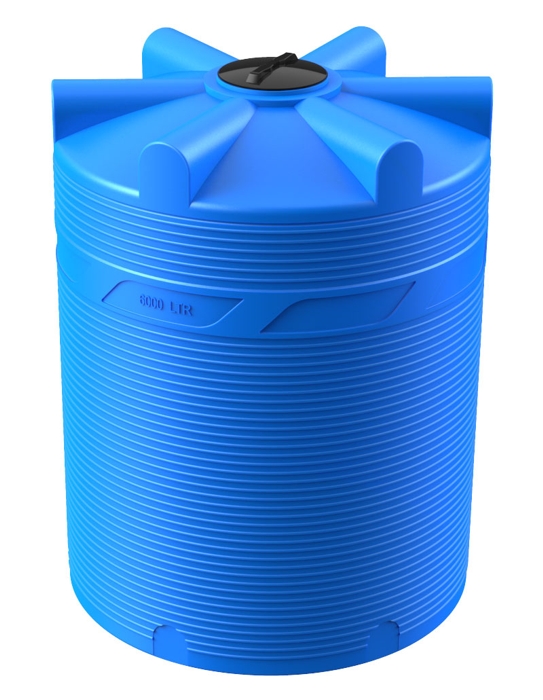 V 6000 л емкость пластиковая цилиндрическая для хранения дизельного топлива, ГСМ, воды, кислот, щелочей, отработанного масла.