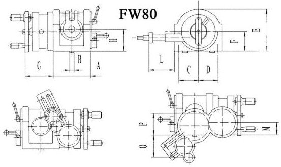 Головки делительные F11, F80, тип 5010, схемы с размерами.