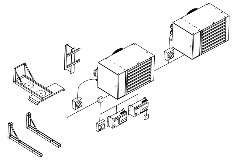 Серия АТН, схема установки тепловентилятора газового.
