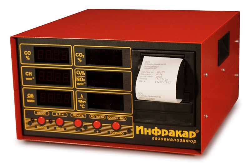 Газоанализатор автомобильный Инфракар 12.02 со встроенным принтером.