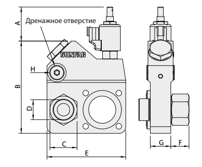 Клапаны насосов By-Pass / SBP-1-M, размеры, схема.
