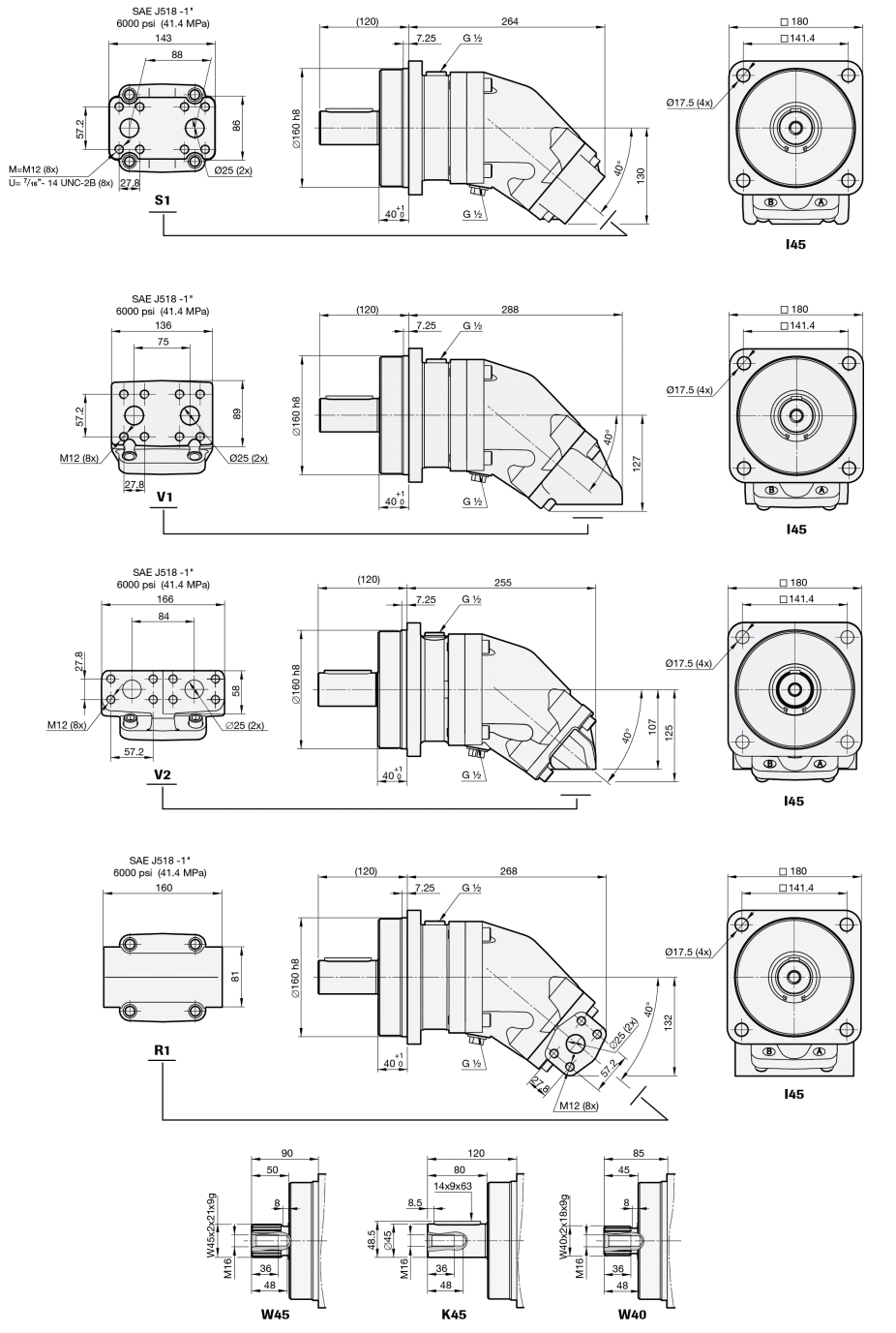 SCM 108 ISO Гидравлические моторы аксиально-поршневые, схема, размеры.