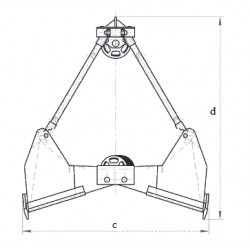 Грейфер одноканатный двухчелюстной с автоматической защелкой
