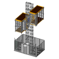 Строительный мачтовый подъемник Electroelsa EHP 1500-20 PLC (двойная кабина).