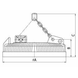 Круглые грузоподъемные электромагниты ДКМс для переноса скрапа, слябов и листовой стали.