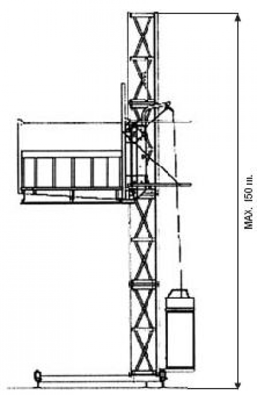 Строительный мачтовый подъемник Camac EC-1700/150, размеры.