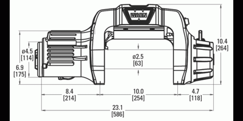Автомобильная лебедка WARN 9.5cti-S, размеры.