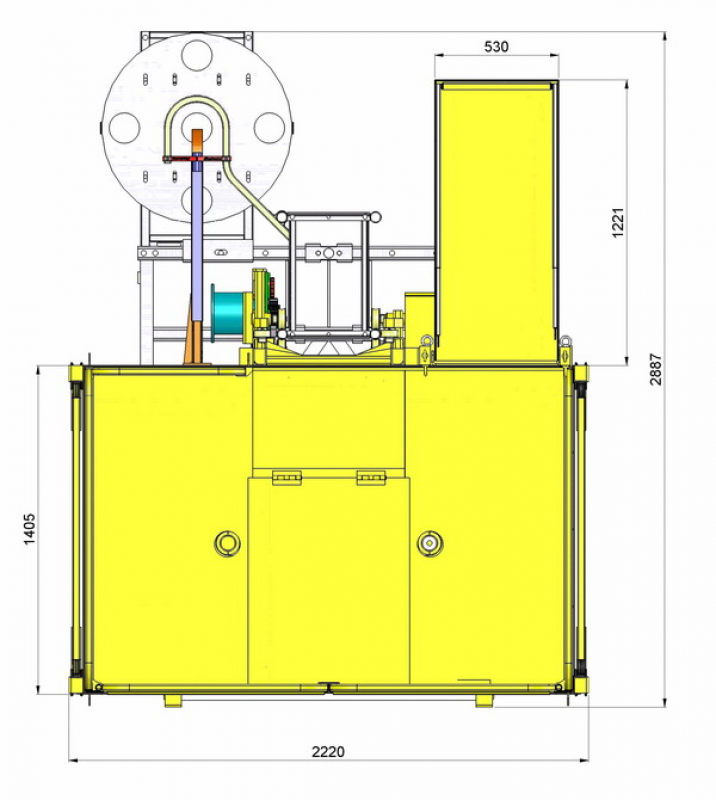 Строительный мачтовый подъемник Electroelsa EHP1200, рзмеры.