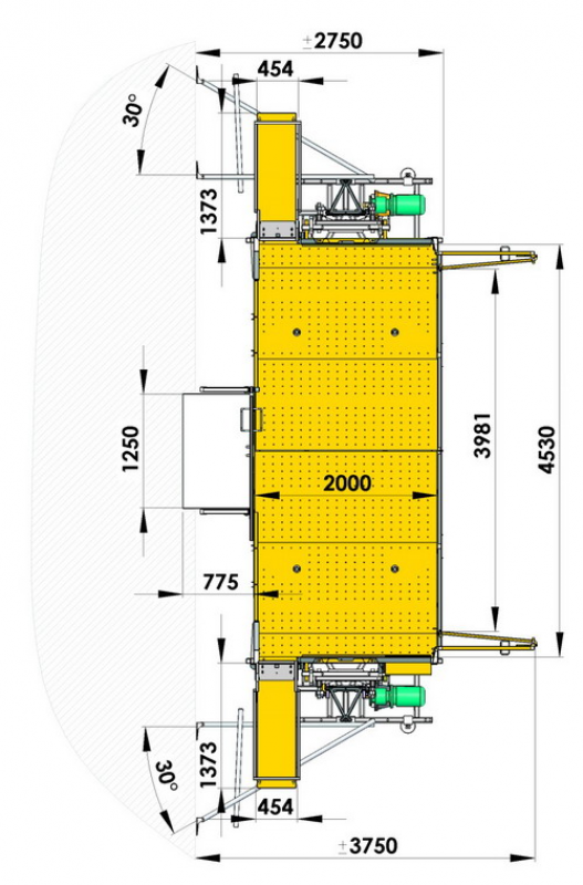 Строительный мачтовый подъемник Electroelsa EHPM2500/25, размеры.