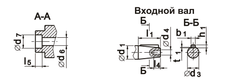Габаритные и присоединительные размеры червячных редукторов 2Ч-80.